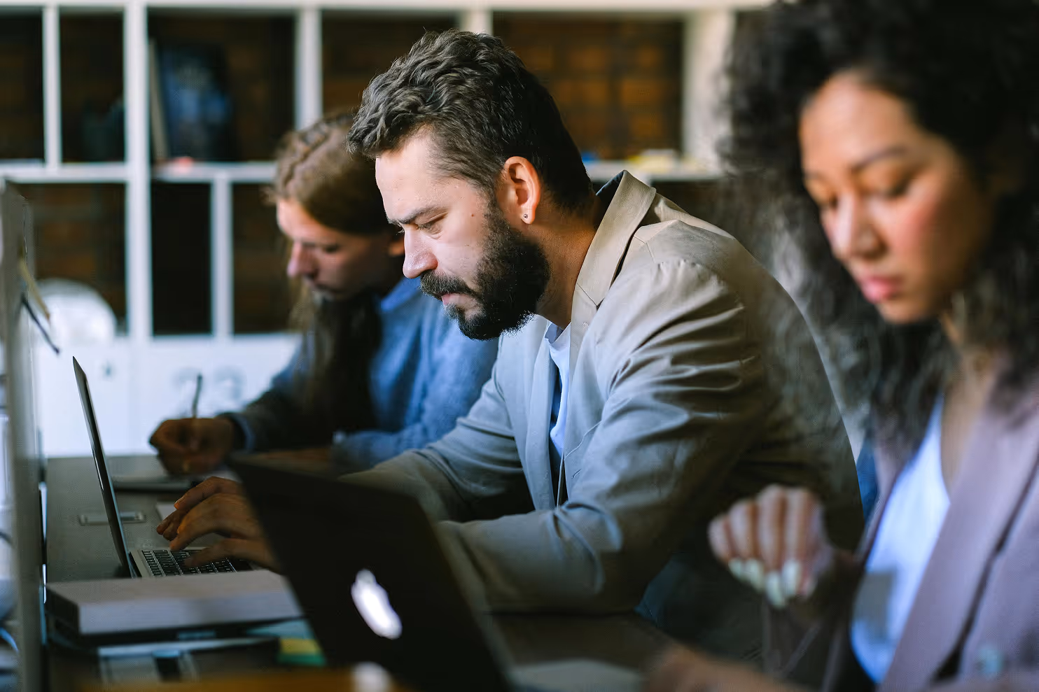 People sitting working in an office